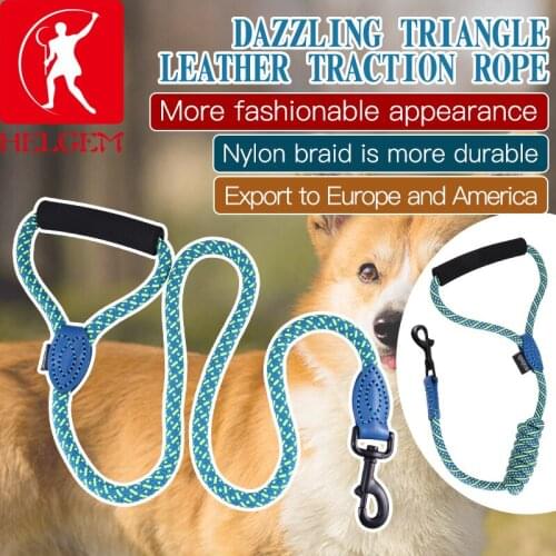 Fenice Dazzling Triangle Leather Traction Rope Dog Harness