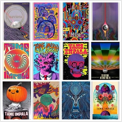 Tame Impala Psychedelic Poster and Prints Rock Music Band Tour Wall Art Canvas Painting Nordic Pictures Home Decor Living Room