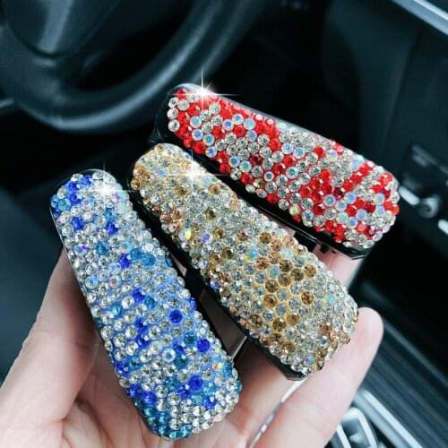 Luxurious Auto Fastener Crystal Rhinestone Car Sun Visor Glasses Sunglasses Clip Folder Ticket Receipt Card Storage Holder