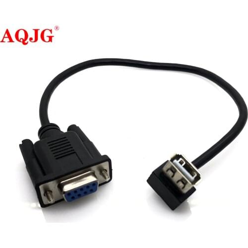 RS232 DB9 Female to USB 2.0 A Female Serial Cable Adapter Converter 8" Inch 25cm