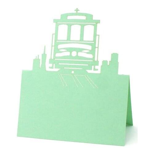 San Francisco Trolley City Skyline Wedding Placecards tent place cards bridal baby shower Seating table number name Escort Card