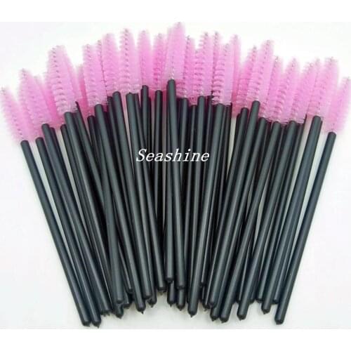 Seashine 50 pcs/lot Disposable Mascara Wands Mini Eyelash Brushes Mascara Wand Applicator Micro Spoolie Brushes