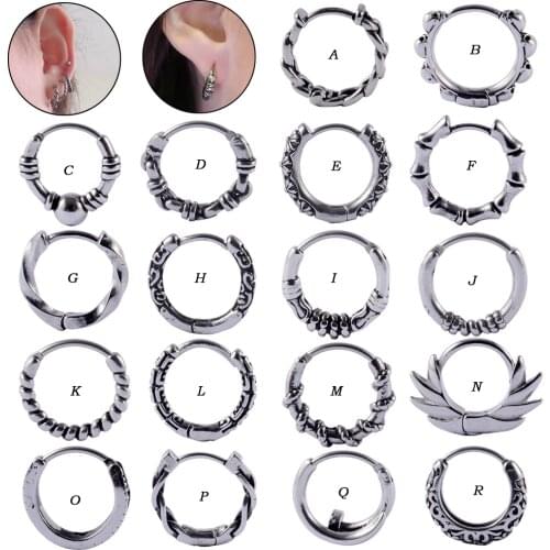 1PC Vintage Ear Tragus Cartilage Piercing Punk Septum Hoop Nose Ring Helix Lobe Conch Piercing Earrings Daith Piercing Jewelry