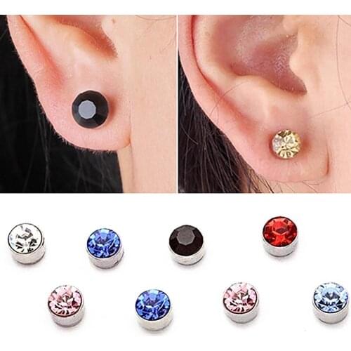 Hot Sales1 Pair Iron Eardrops Strong Magnetic Health Pierced Round Magnetic Iron Eardrops Earrings Gift for Women