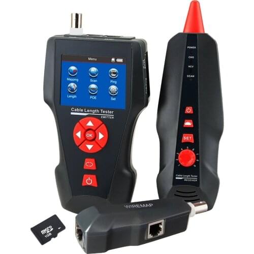 RJ45 RJ11 BNC Coax Network Digital Cable Tester Wire Tracker POE PING Ethernet Tester, STP/UTP 5E, 6E Free TF Card