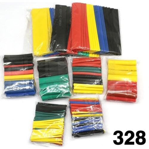 328Pcs / package polyolefin classification heat shrinkable tube wire and cable insulation shrink tube