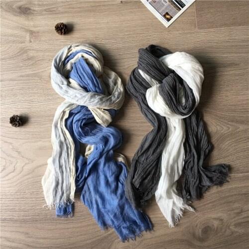2020 Women Solid Color Pure Cotton Scarf Crinkle Cotton Scarf 26Colors 10pcs/lot
