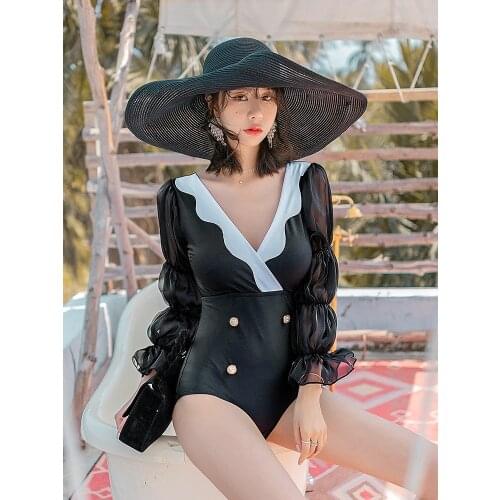 Womens Swimsuit Bikini One Piece Rashguard Tankini High Waist Swimsuits Swim Female Rash Guard Women 2021 New Summer Korean Ins