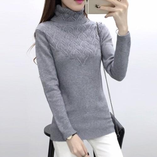 Knitted And Pullovers women sweater 2019 Autumn Winter Casual Turtleneck sweater long sleeve pullover Fashion Pull Femme sweater