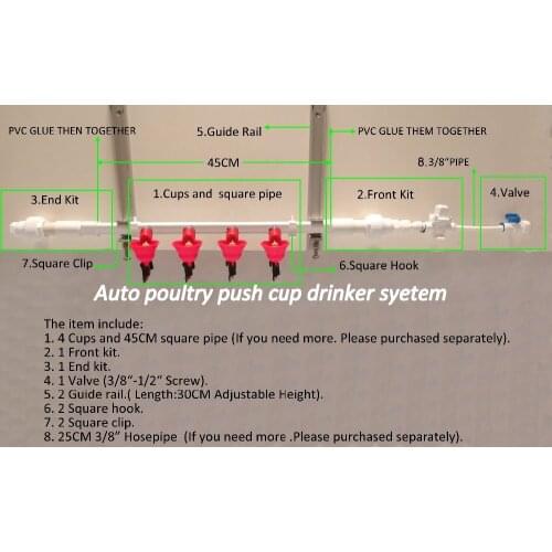 1 Set Auto Poultry Cup Screw Nipple System Drinker Water Chicken Hen Bird Quail Duck Laying cage Equipment