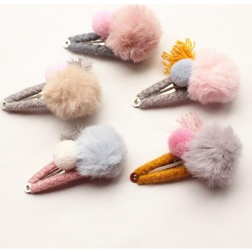 10pcs/lot Modish Girls Top Quality Roll Shape Hairpins Kids Hair Clip Korean Double Wool Ball Hair BB Barrette Children Hairpin