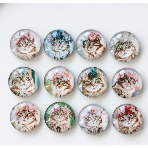 12pcs/lot Cute Cat refrigerator magnet Kawaii Cat Crystal Magnet Cartoon Animal message sticker Home Decor Pets Lover gift