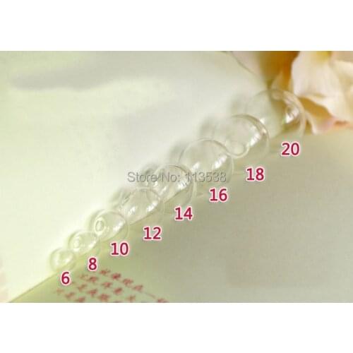 200pcs/lot 6mm 8mm 3X10mm-3X12mm-4X14mm-4X16mm-5X18MM-5X20mm-6-25mm Round Glass Bubble Glass Vial Bottle DIY Glass Vial Pendant