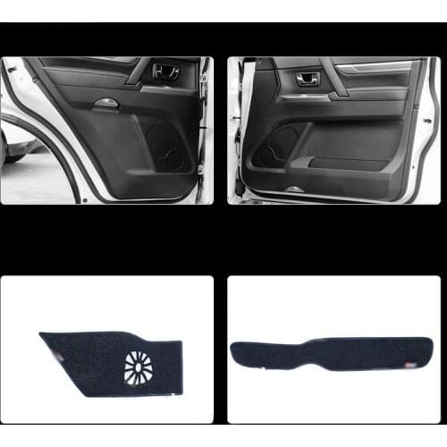 4pcs Fabric Door Protection Mats Anti-kick Decorative Pads For Mitsubishi Pajero 2007-2015
