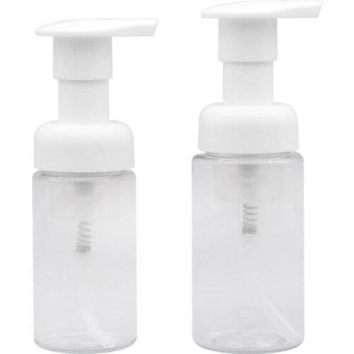 50ps/lot 30ml 40ml Transparent Empty Facial Cleanser Travel Clear Soap Dispenser Foam bottle with white foam pump
