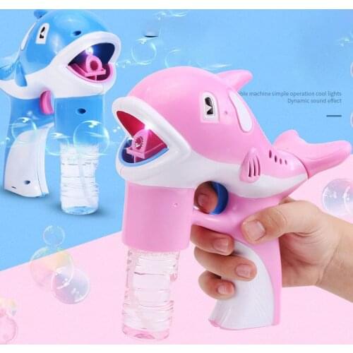 Automatic Dolphins Bubble Gun Two Mixed Hair with 2 Bottles NO Bubble Water Electric Street Childrens Toys