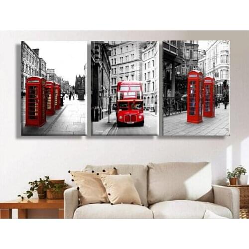 Free shipping Modern Wall Painting London Landscape Home Decorative Art Picture Paint on Canvas Print 3 Piece Hot Sell no Framed