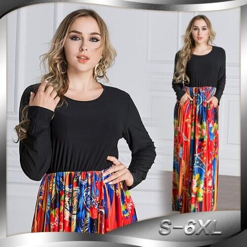 BianFeng Ramadan Kaftan Fashion Womens Dubai Abaya Dress Colorful Long-Sleeved Bottoming Plus Size Waist Double-Pocket Robe