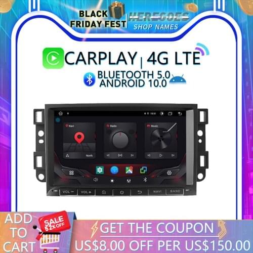 Carplay DSP 8" IPS Android 10.0 Car DVD Player GPS Wifi Bluetooth 5.0 RDS Radio For Chevrolet Epica Aveo Captiva 2004-2011 2012