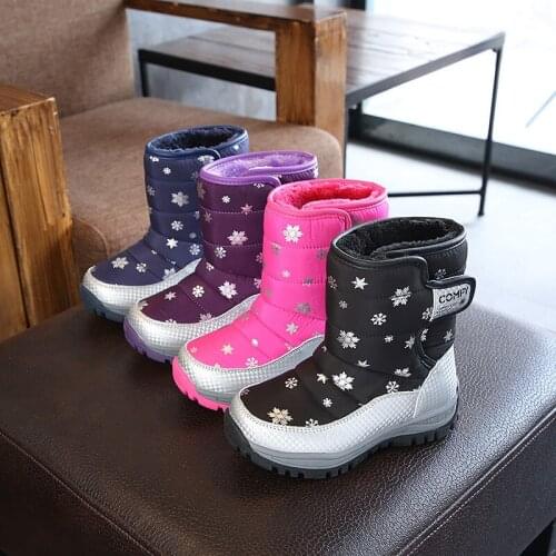 2021 Boys Cotton-Padded Shoes Winter Plus Velvet Thickening Children Boots Warm 2020 Martens Boots for Girls Winter Shoes Kids
