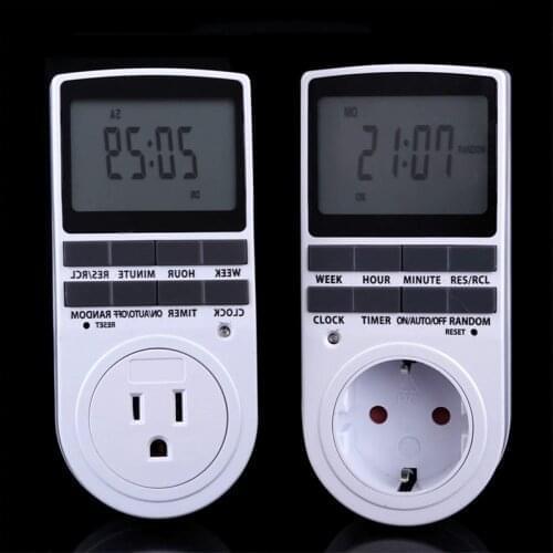 Electronic Digital Timer Switch EU Plug Kitchen Outlet 230V 110V 7 Day 12/24 Hour Programmable Timing smart power Socket Manual