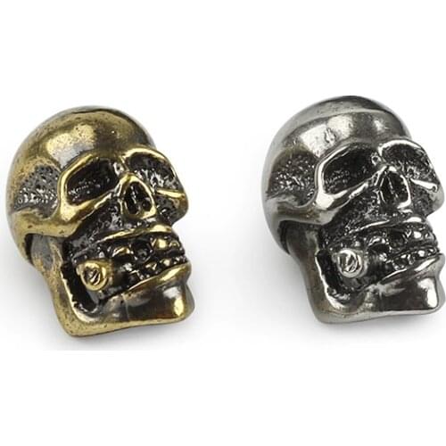 Fashlight Pendant Accessories Punk Brass Smoking Skull Knife Beads Smoke Skull Paracord Beads