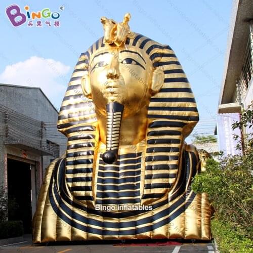 Giant 33ft High Inflatable Tutankhamun Tunnel Tent / 10 Meters Tall Golden Inflated Egyptian Pharaoh For Decoration - BG-T0113