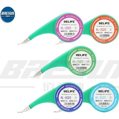 GOOT Lead-free RoHS MSDS Desoldering Wicks Dispenser Pack with Stainless Steel Mouth Precision Copper Wire1502 2020 2520 3020