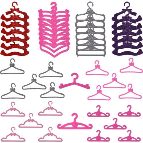 Doll 20Pcs/Set Hangers Barbies Colorful Hangers Accessories Furniture For Barbies Russian DIY Toy Birthday Girls