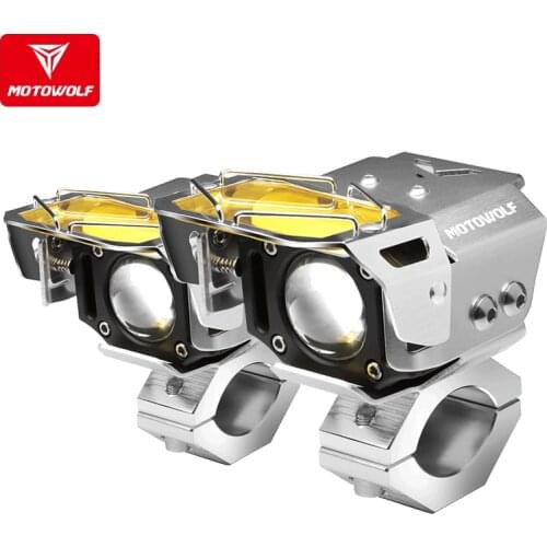 Motowolf Universal Motorcycle headlights Glare flashing super bright spotlights Modified waterproof LED auxiliary paving lights
