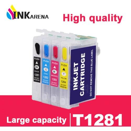 INKARENA Refill Ink Cartridge For Epson T1281 Printer Ink Stylus SX425W SX430W SX435W SX438W SX440W SX445W S22 SX125 SX130 Kit