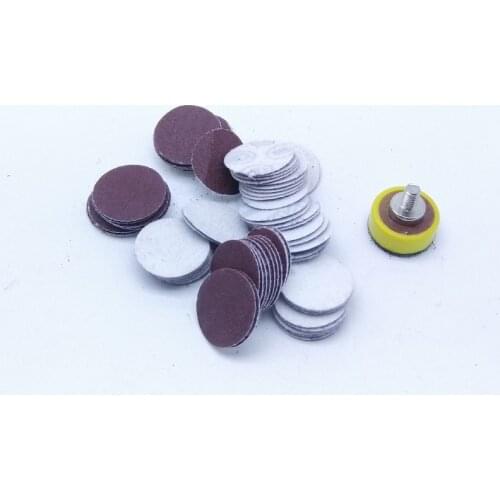 New 100Pcs 1" Flocking Sandpaper disc 25mm Sanding Disc with M6 Hook and Loop Sanding Pad