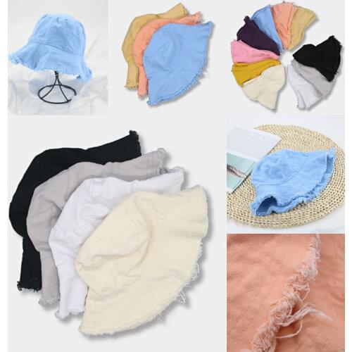 Bucket hats solid color cotton hip pop street headwear Women sun hat Korean fashion soft panama caps new fisherman Cap women new