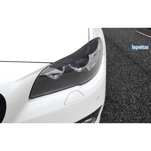 Lapetus Front Head Lights Lamps Eyelid Eyebrow Decoration Frame Cover Trim Fit For BMW 5 Series 2014 2015 2016 2017 Plastic