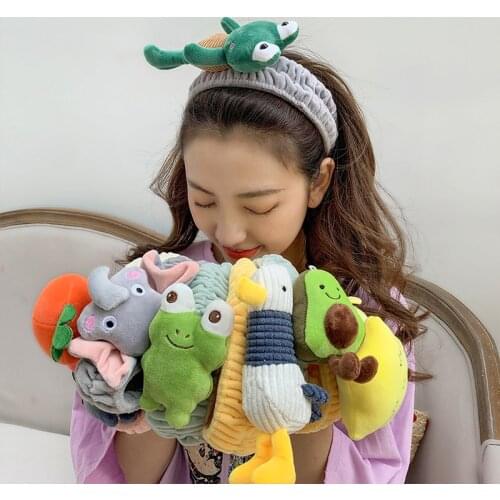 Headwear For Women New Stretch Hair Band Wash Makeup Headband Children Kids Hair Band Avocado Bear Animal Bunny Girl Cat Girl