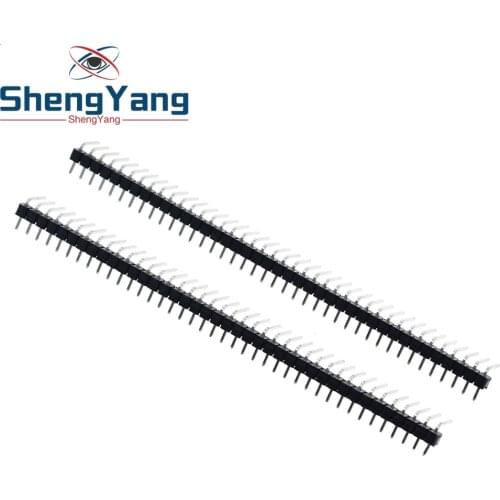 ShengYang Hot Sale 10pcs 40 Pin 1x40 Single Row Male 2.54mm Breakable Pin Header Right Angle Connector Strip bending