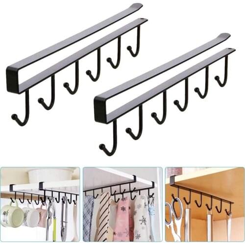 Black Color Kitchen Free Punch Cup Storage Drying Rack / Metal Mug Holder