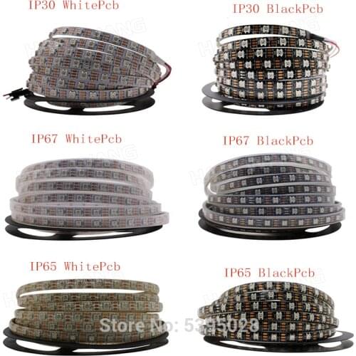 Ws2812B Led Light Strip 1M/2m/3m/4m/5m RGB SMD5050 Smart Lamp Individually Addressable Led Strip 30/60/144leds/m DC5V