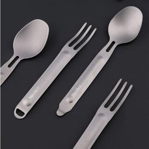 NexTool Fork Spoon 2-in-1 Pure Titanium Detachable Portable Outdoor Sports Camping Picnic Tableware Healthy Convenien