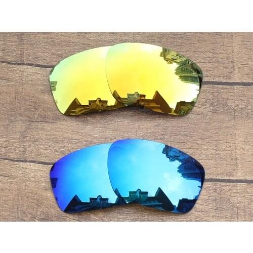 Vonxyz 2 Pairs Ice Mirror & 24K Mirror Polycarbonate Replacement Lenses for-Oakley Scalpel Frame
