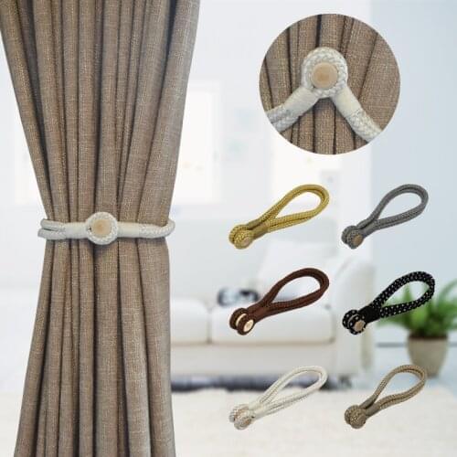 2pcs Curtain Clip Holdback Window Drape Decoration Magnetic Curtain Tieback Holder Buckle Rope Room Accessories