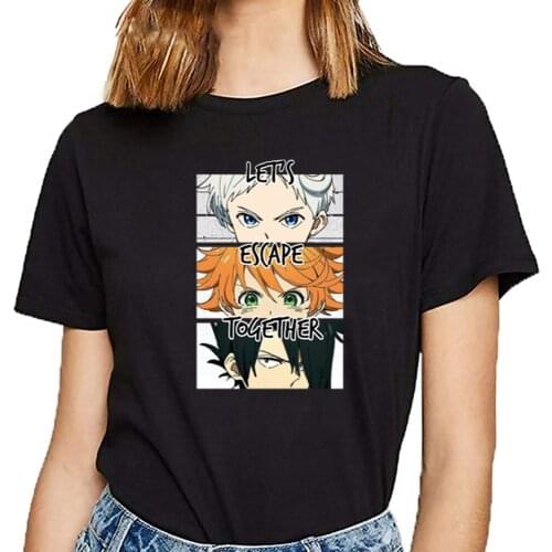 The Promised Neverland Emma Ray and Norman Round Neck T-shirt Short Tops Women