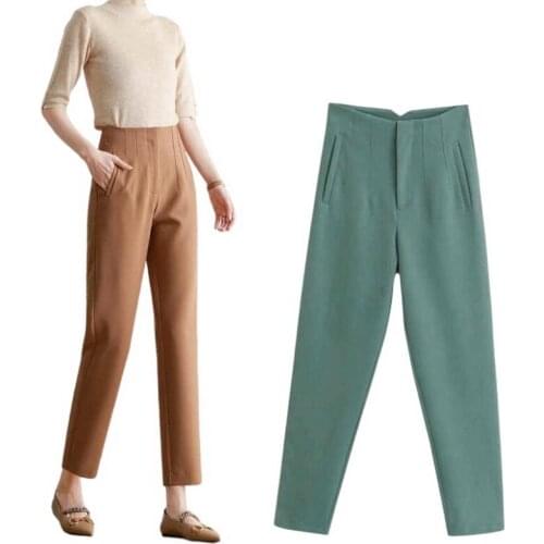 Female Suits Pants High Waisted Pants Women Office Work Pants Button Elegant Casual Multiple Styles Woman Pants Special Offer