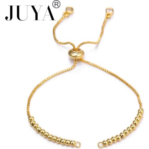 JUYA DIY Chain Charm Bracelet Femme Copper Initial Chain Bracelets for Women Jewelry Adjustable long Bracelets wholesale