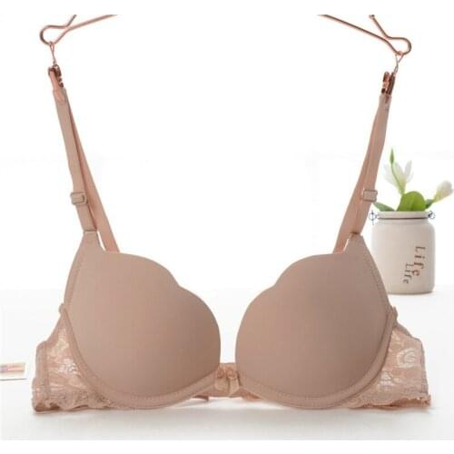 Women Sexy Brassiere Three Quarters(3/4 Cup) Sexy Underwire Lace Solid Bras Cotton Comfortable Women Sexy Push Up Bra Gather