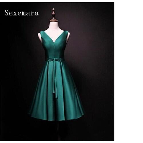 Free shipping 2018 new design v-neck formal prom party gown custom size/color special occasion cheap short bridesmaid Dresses