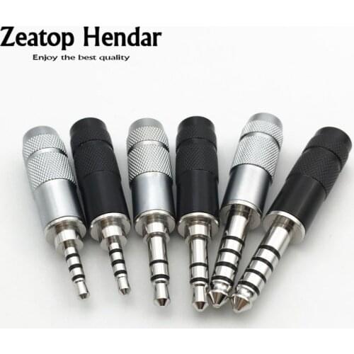 1Pcs Real Rhodium Plated 2.5mm 4Pole / 3.5mm 3Pole / 4.4mm 5Pole Stereo Male Plug for DIY Solder Earphone Audio Wire Connector
