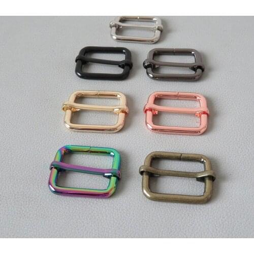 100Pcs/Lot 25mm Webbing Strap Metal Buckle Tri Glide For Bag Belt Loop Hardware Dog Collar Backpack Adjustable Clasp Accessory