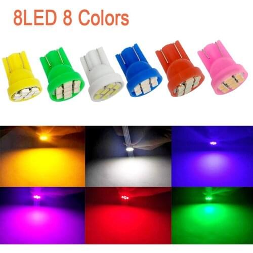 100PCS LED W5W T10 194 168 W5W 3020 8SMD Led Parking Bulb Auto Side Wedge Light Clearance Lamp Bright White License Light Bulbs