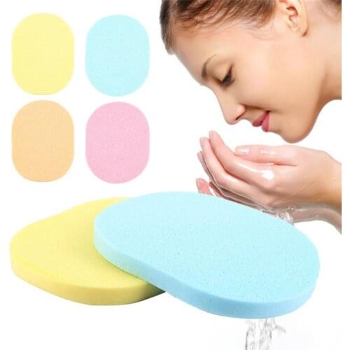 2pcs Soft Natural Cellulose Facial Sponge Compressed Puff Face Wash Cleaning Puff Beauty Makeup Tools Accessories New